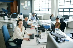 employees working with computers